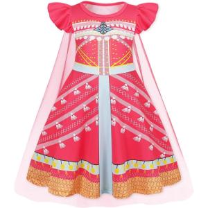 imageWonderBabe Girls Princess Costumes Princess Dresses Fancy Dress Up Outfits with Cape Birthday Party Christmas CosplayRose