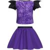 imageWonderBabe Descendants Bathing Suit for Girls Princess Two Piece Ruffle Swimsuit Kids Bikini Set Swimwear Dress UpBpurple