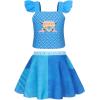 imageWonderBabe Descendants Bathing Suit for Girls Princess Two Piece Ruffle Swimsuit Kids Bikini Set Swimwear Dress UpLight Blue