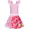 imageWonderBabe Descendants Bathing Suit for Girls Princess Two Piece Ruffle Swimsuit Kids Bikini Set Swimwear Dress UpPink