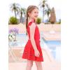 imageWonderBabe Descendants Bathing Suit for Girls Princess Two Piece Ruffle Swimsuit Kids Bikini Set Swimwear Dress UpRed