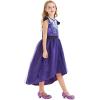 imageWonderBabe Descendants Costume Princess Dress Up Outfits Halloween Party Cosplay Dress with WigPurple