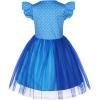 imageWonderBabe Girls Red Costume from Descendants 4 Kids Bridget Pink Dress Princess Christmas Gift Birthday Party Dress UpBlue