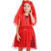 imageWonderBabe Girls Red Costume from Descendants 4 Kids Bridget Pink Dress Princess Christmas Gift Birthday Party Dress UpRed