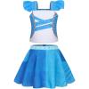 imageWonderBabe Descendants Bathing Suit for Girls Princess Two Piece Ruffle Swimsuit Kids Bikini Set Swimwear Dress UpLight Blue