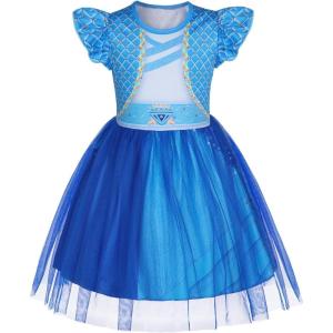 imageWonderBabe Girls Red Costume from Descendants 4 Kids Bridget Pink Dress Princess Christmas Gift Birthday Party Dress UpBlue