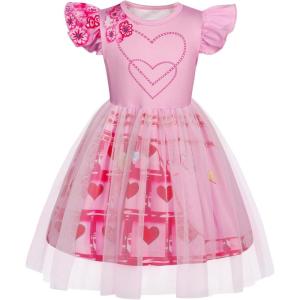 imageWonderBabe Girls Red Costume from Descendants 4 Kids Bridget Pink Dress Princess Christmas Gift Birthday Party Dress UpLight Pink