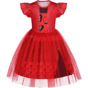 imageWonderBabe Girls Red Costume from Descendants 4 Kids Bridget Pink Dress Princess Christmas Gift Birthday Party Dress UpRed