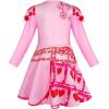 imageWonderBabe Girls Rise Red Costume with Wig Kids Zipper Jacket Long Sleeve Dress Rise Red Princess Halloween Dress up OutfitPink
