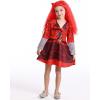 imageWonderBabe Girls Rise Red Costume with Wig Kids Zipper Jacket Long Sleeve Dress Rise Red Princess Halloween Dress up OutfitRed