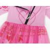 imageWonderBabe Girls Rise Red Costumes Kids Bridget Descendants Long Sleeve Dress Halloween Birthday Party Outfits with WigPink