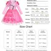 imageWonderBabe Girls Rise Red Costumes Kids Bridget Descendants Long Sleeve Dress Halloween Birthday Party Outfits with WigPink