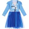 imageWonderBabe Kids Red Descendants Costume Girls Queen of Hearts Dress Chloe Christmas Gift Birthday Party Cosplay OutfitBlue