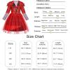 imageWonderBabe Kids Red Descendants Costume Girls Queen of Hearts Dress Chloe Christmas Gift Birthday Party Cosplay OutfitRed