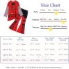 imageWonderBabe Red Descendants Costume Kids Halloween Party Outfits Girls Chloe Cosplay Cartoon Top and Flare Pants with WigRed