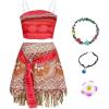 imageWonderBabe Girls Adventure Costume TwoPiece Skirt Set Princess Dress Up Birthday Halloween Outfit DressA02926red