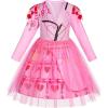 imageWonderBabe Kids Red Descendants Costume Girls Queen of Hearts Dress Chloe Christmas Gift Birthday Party Cosplay OutfitPink