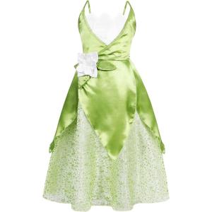 imageWonderBabe Fairy Frog Princess Costumes Girls Dress Kids Fancy Halloween Cosplay Birthday Party Dress Up Clothes OutfitGreen02