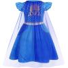imageWonderBabe Princess Costume Toddlers Girls Dress Kids Halloween Birthday Party Dress up Outfit with CapeBlue
