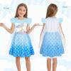 imageWonderBabe Princess Costume Toddlers Girls Dress Kids Halloween Birthday Party Dress up Outfit with CapeLight Blue