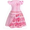 imageWonderBabe Princess Costume Toddlers Girls Dress Kids Halloween Birthday Party Dress up Outfit with CapePink