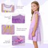 imageWonderBabe Princess Costume Toddlers Girls Dress Kids Halloween Birthday Party Dress up Outfit with CapePurple