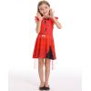imageWonderBabe Princess Costume Toddlers Girls Dress Kids Halloween Birthday Party Dress up Outfit with CapeRed