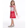 imageWonderBabe Princess Costume Toddlers Girls Dress Kids Halloween Birthday Party Dress up Outfit with CapeRose