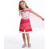 imageWonderBabe Princess Costume Toddlers Girls Dress Kids Halloween Birthday Party Dress up Outfit with CapeRose