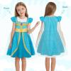 imageWonderBabe Princess Costume Toddlers Girls Dress Kids Halloween Birthday Party Dress up Outfit with CapeTurquoise