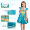 imageWonderBabe Princess Costume Toddlers Girls Dress Kids Halloween Birthday Party Dress up Outfit with CapeTurquoise