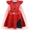 imageWonderBabe Princess Costume Toddlers Girls Dress Kids Halloween Birthday Party Dress up Outfit with CapeRed