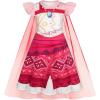 imageWonderBabe Princess Costume Toddlers Girls Dress Kids Halloween Birthday Party Dress up Outfit with CapeRose