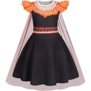 imageWonderBabe Princess Costume Toddlers Girls Dress Kids Halloween Birthday Party Dress up Outfit with CapeBrown