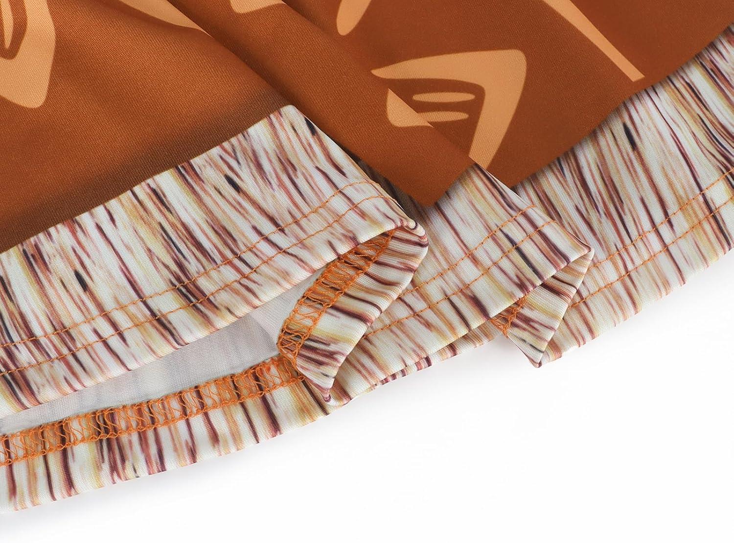 imageWonderBabe Girls Adventure Outfit Princess Lace Ruffle Sleeve Dress The Little Sister Birthday Fancy Dress Up CostumeBrown