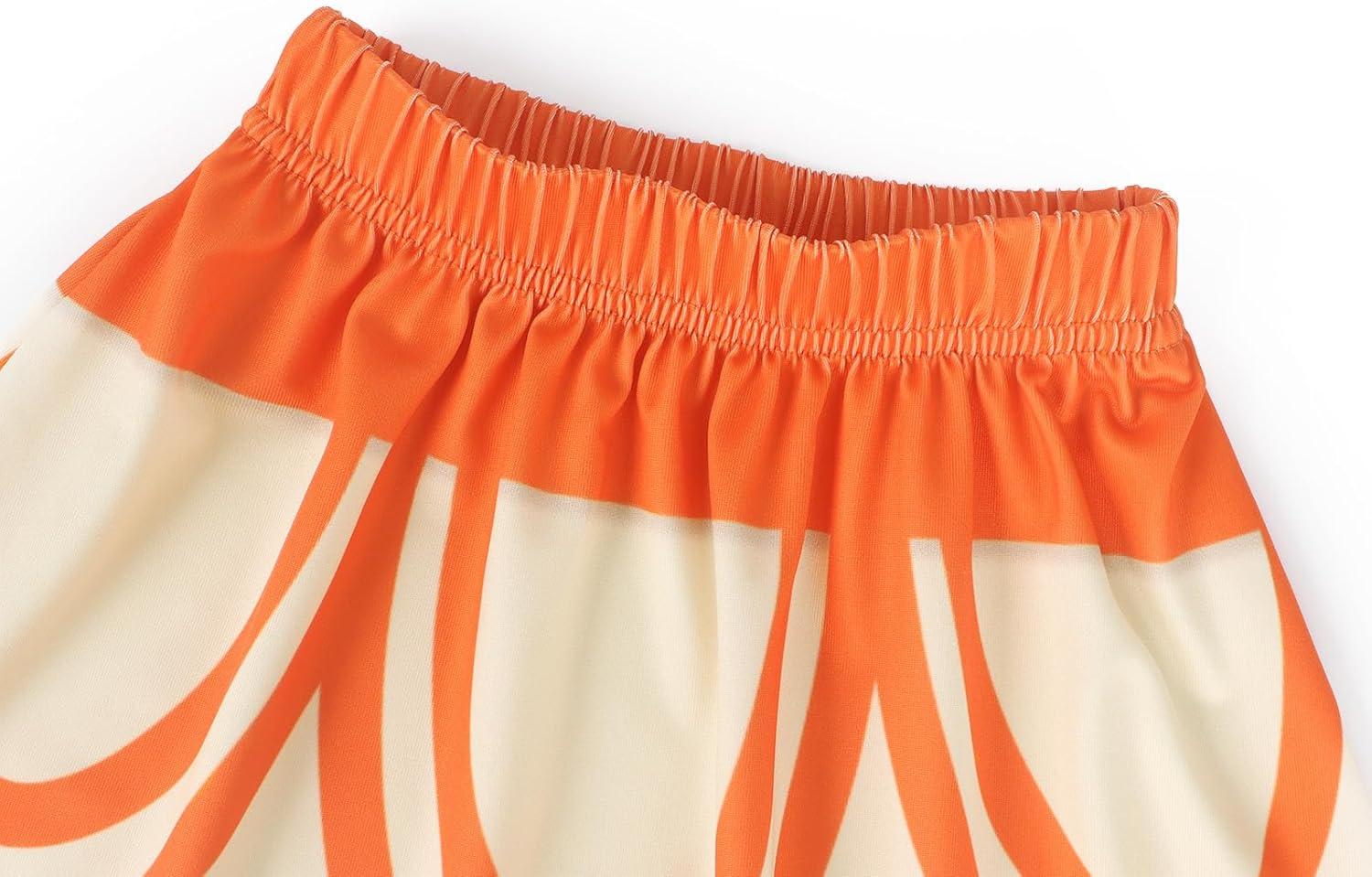 imageWonderBabe Girls Adventure Outfit Princess Lace Ruffle Sleeve Dress The Little Sister Birthday Fancy Dress Up CostumeOrange