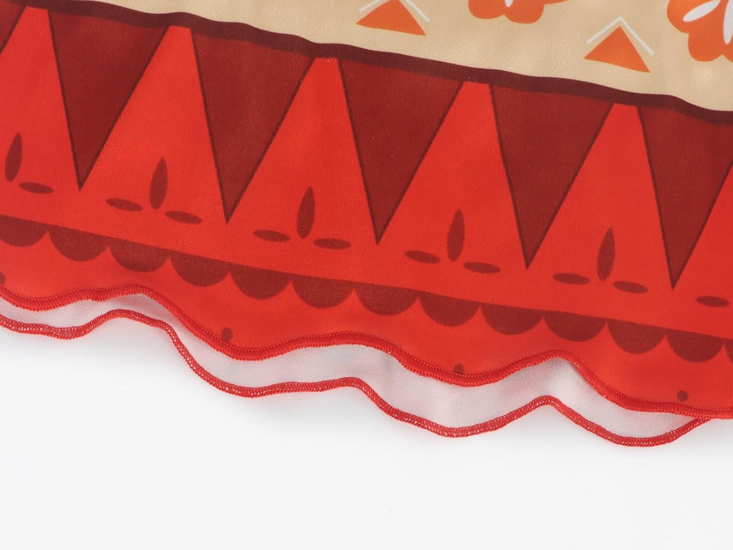 imageWonderBabe Girls Adventure Outfit Princess Lace Ruffle Sleeve Dress The Little Sister Birthday Fancy Dress Up CostumeOrange