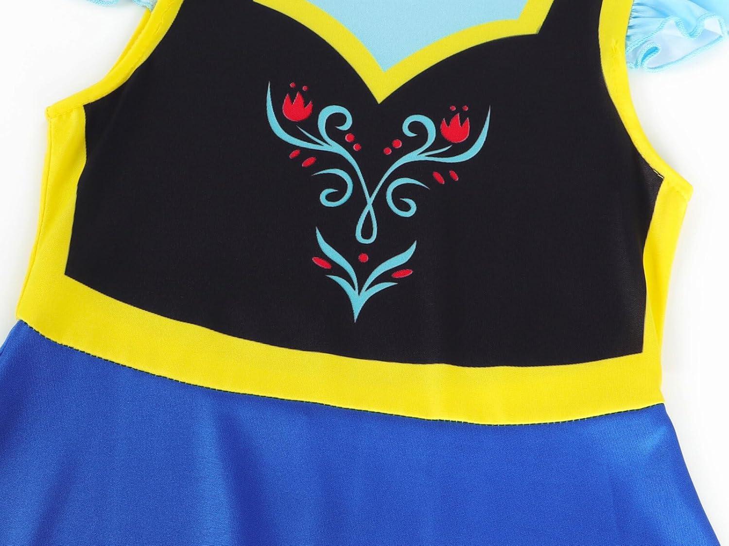 imageWonderBabe Princess Dress With Cape Girls Halloween Birthday Party Cosplay Costume Toddler Ruffle Sleeve Fancy Outfit GiftDark Blue