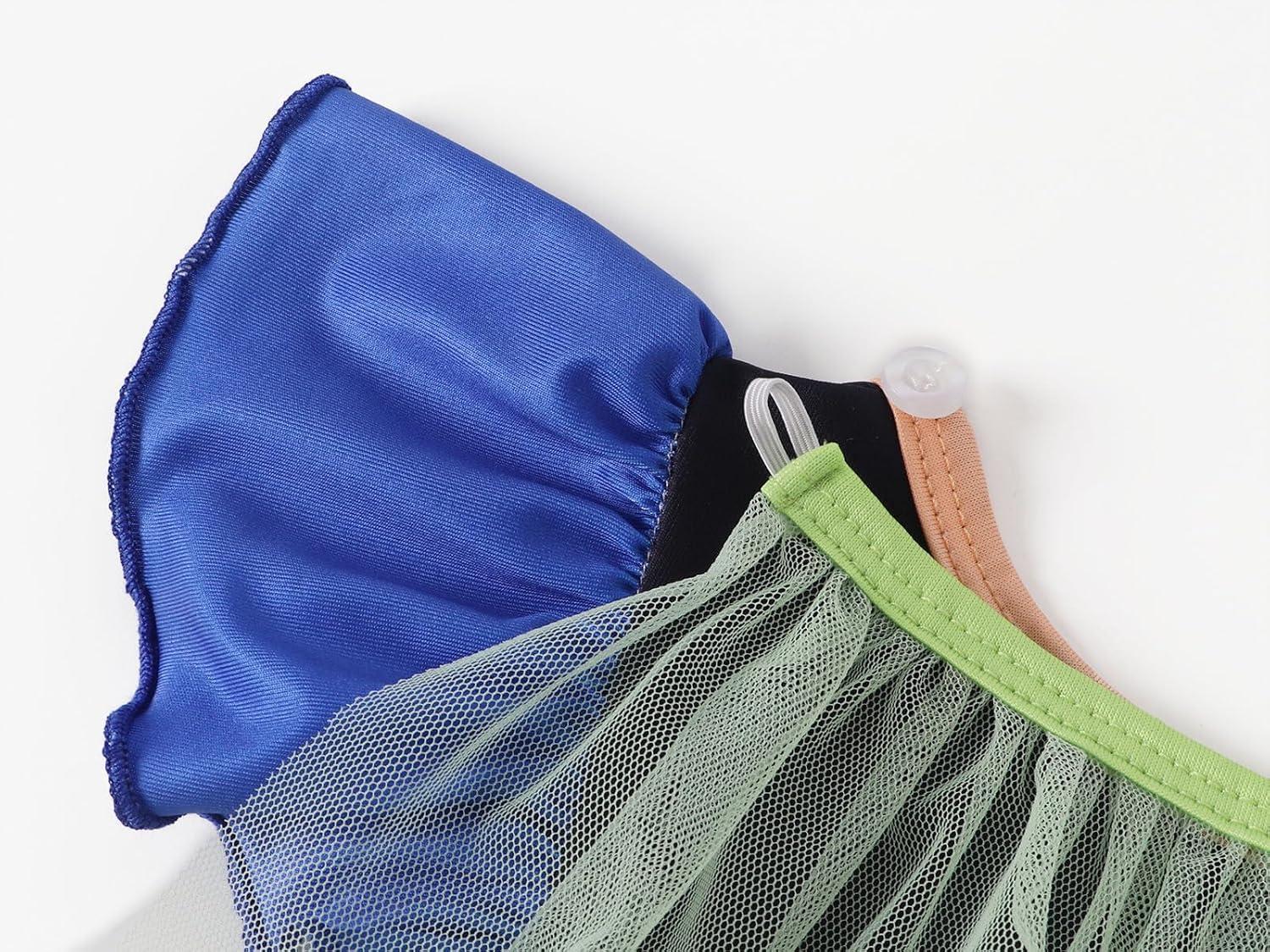 imageWonderBabe Princess Dress With Cape Girls Halloween Birthday Party Cosplay Costume Toddler Ruffle Sleeve Fancy Outfit GiftDark Green