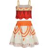 imageWonderBabe Girls Adventure Outfit Princess Lace Ruffle Sleeve Dress The Little Sister Birthday Fancy Dress Up CostumeOrange