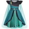 imageWonderBabe Princess Dress With Cape Girls Halloween Birthday Party Cosplay Costume Toddler Ruffle Sleeve Fancy Outfit GiftGreen