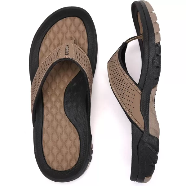 KUBUA Men's Beach Flip-Flops Water Sandals Outdoor Athletic Thong Sandal Slippers