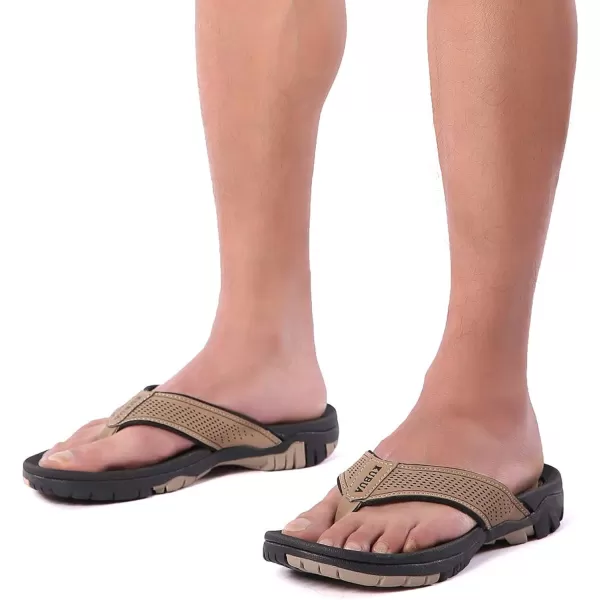 KUBUA Men's Beach Flip-Flops Water Sandals Outdoor Athletic Thong Sandal Slippers
