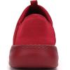 imageKUBUA Slippers for Men and Womens Indoor House Shoes Plush Slip on Outdoor Garden LoafersRed