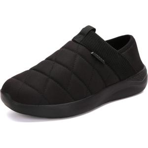 imageKUBUA Slippers for Men and Womens Indoor House Shoes Plush Slip on Outdoor Garden LoafersA Black