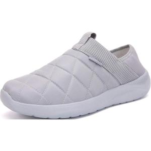 imageKUBUA Slippers for Men and Womens Indoor House Shoes Plush Slip on Outdoor Garden LoafersGrey