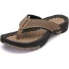 imageKUBUA Mens Beach FlipFlops Water Sandals Outdoor Athletic Thong Sandal SlippersA Khaki