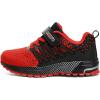 imageKUBUA Kids Sneakers for Boys Girls Running Tennis Shoes Lightweight Breathable Sport AthleticA Black Red