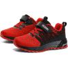 imageKUBUA Kids Sneakers for Boys Girls Running Tennis Shoes Lightweight Breathable Sport AthleticA Black Red