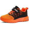 imageKUBUA Kids Sneakers for Boys Girls Running Tennis Shoes Lightweight Breathable Sport AthleticBlack Orange